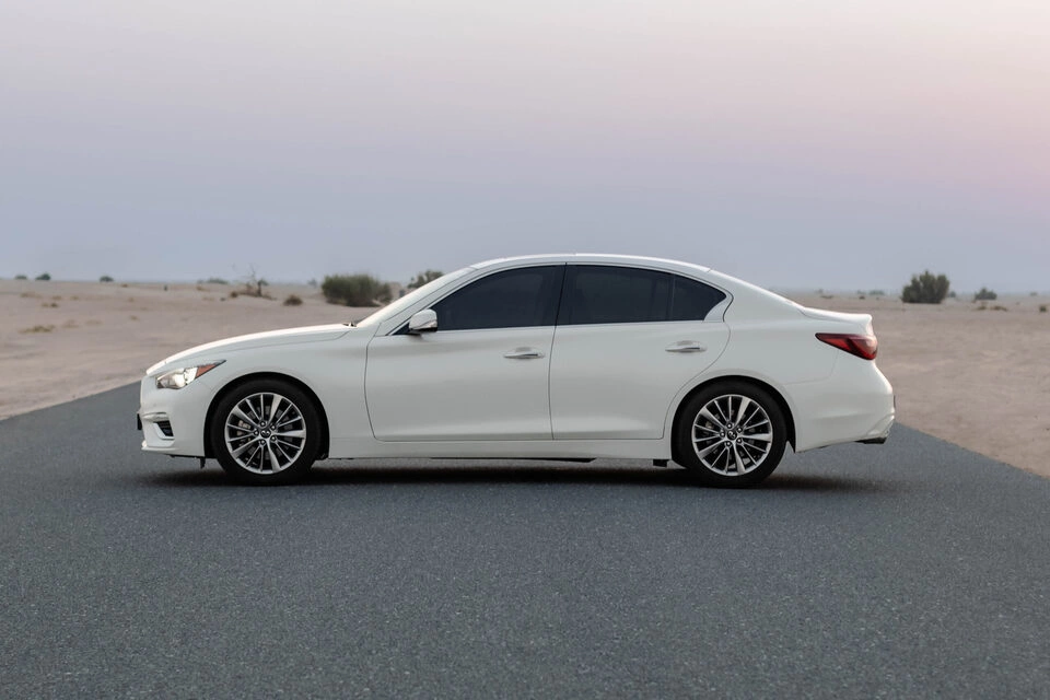 Car rental Infiniti Q50 in Dubai 2023 (white)