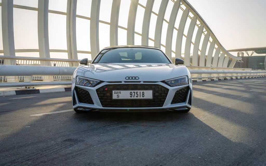 Car rental Audi R8-V10-Spyder in Dubai 2021 (white)