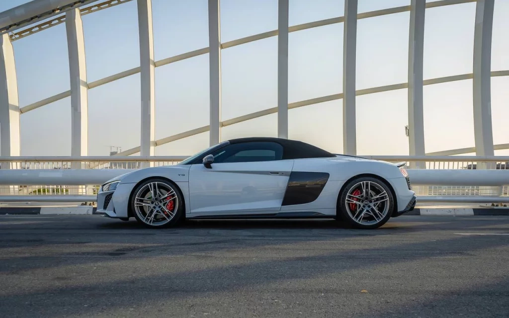 Car rental Audi R8-V10-Spyder in Dubai 2021 (white)