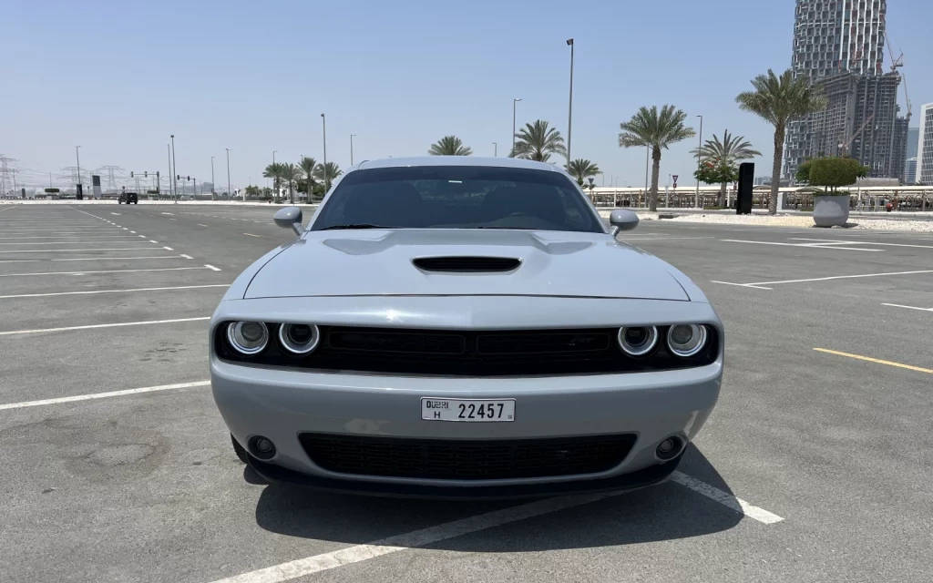 Car rental Dodge Challenger in Dubai 2021 (tiffany-blue)