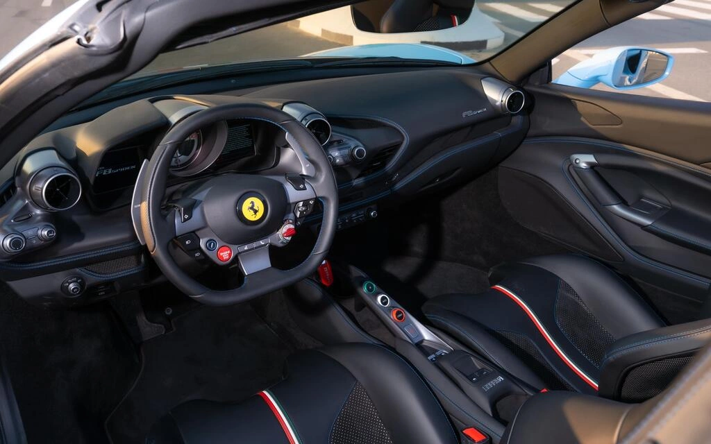Car rental Ferrari F8-Tributo in Dubai 2023 (blue)