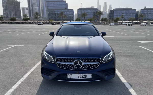 Car rental Mercedes E450-Cabrio in Dubai 2021 (dark-blue)