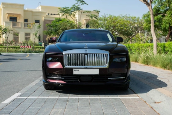 Car rental RollsRoyce Spectre in Dubai 2024 (red)