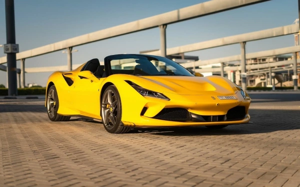 Car rental Ferrari F8-Tributo in Dubai 2022 (yellow)