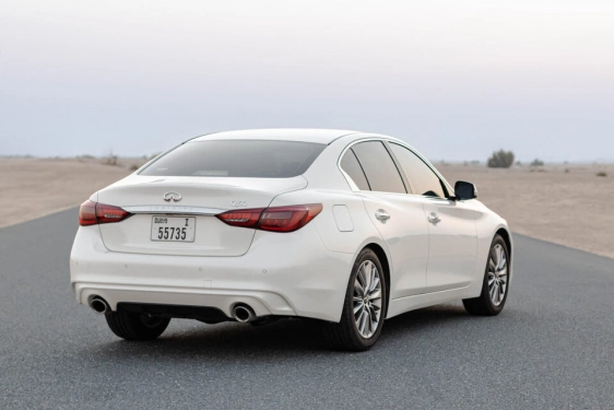 Car rental Infiniti Q50 in Dubai 2023 (white)