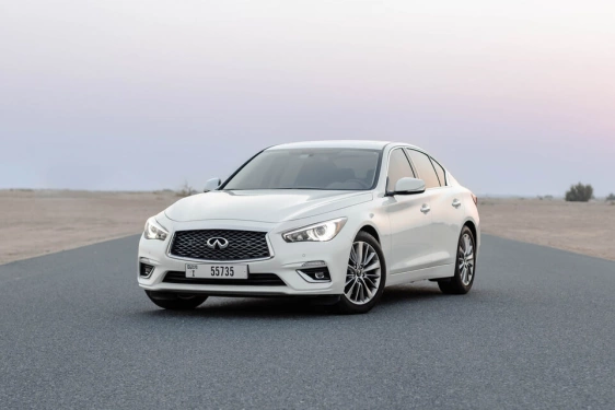 Car rental Infiniti Q50 in Dubai 2023 (white)